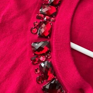 Kate Spade Pink Sweater with Red Gem Accents
